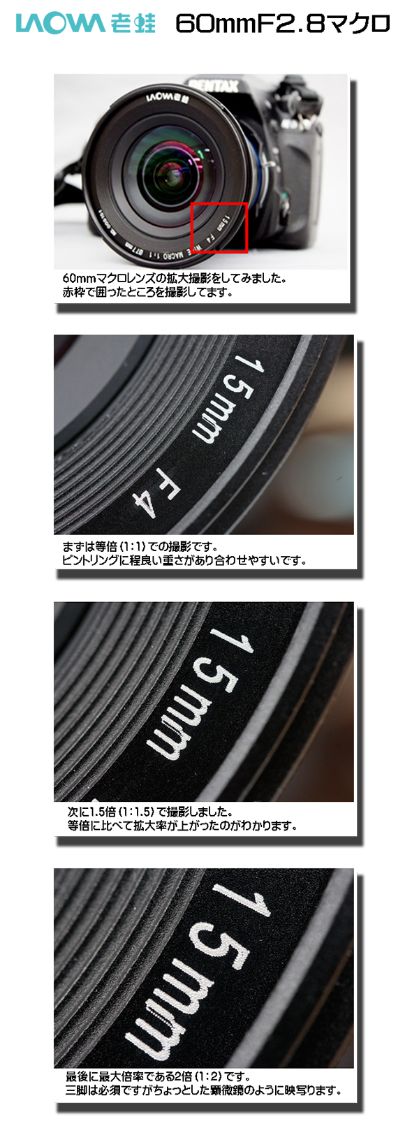 LAOWA（ラオワ）60mm F2.8 2x Ultra-Macro Lens 対応マウント：Nikon F/Canon EF/Sony E・A/Pentax K